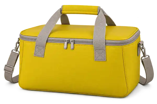 Yellow Faux Leather Thermal Cooler Bag