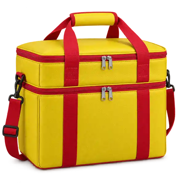 Yellow Faux Leather Thermal Food Delivery Bag