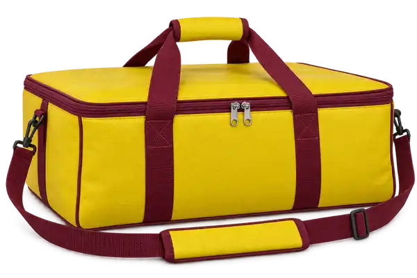 Yellow Faux Leather Thermal Pizza Delivery Bag