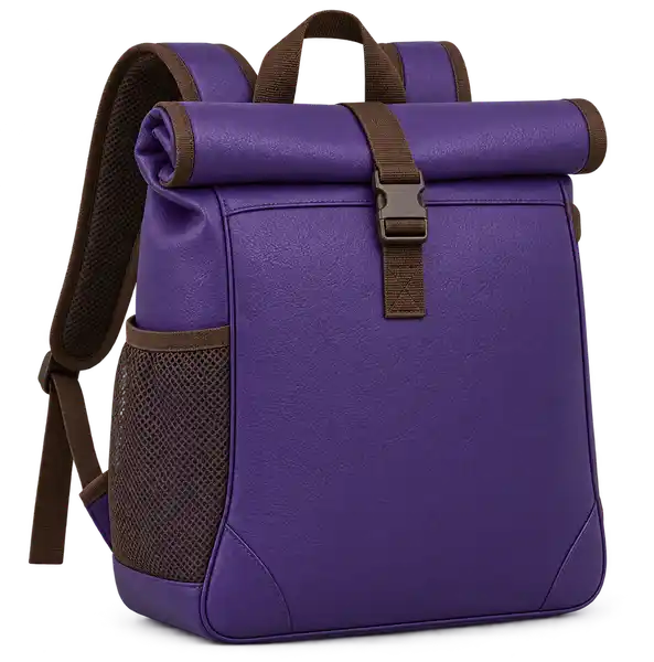 Purple Faux Leather Thermal Cooler Bag