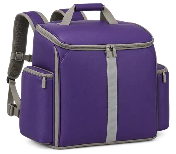 Purple Faux Leather Insulated Rider Delivery Bag