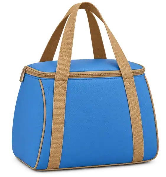 Sky Blue Faux Leather Thermal Burger Delivery Bag