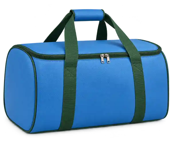 Sky Blue Faux Leather Thermal Food Delivery Bag