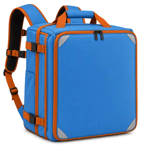Sky Blue Faux Leather Insulated Rider Delivery Bag