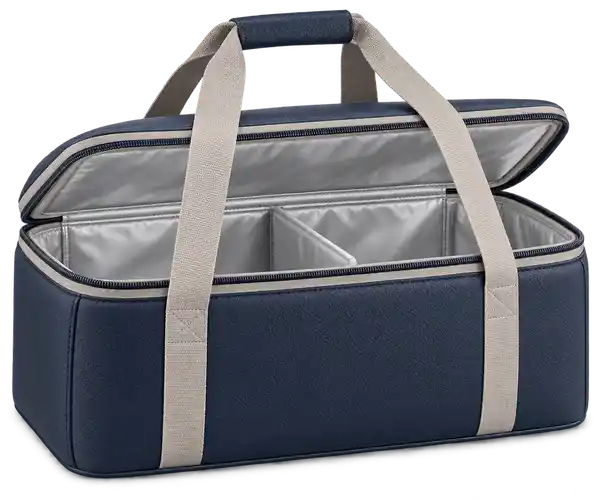 Navy Faux Leather Thermal Burger Delivery Bag
