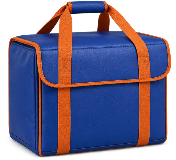 Royal Blue Faux Leather Thermal Burger Delivery Bag