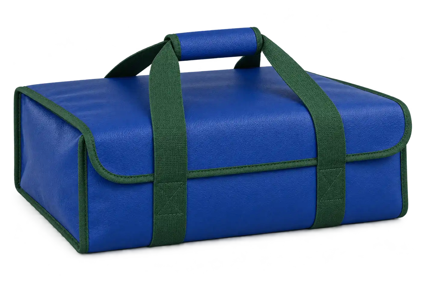 Royal Blue Faux Leather Thermal Pizza Delivery Bag — Forest green