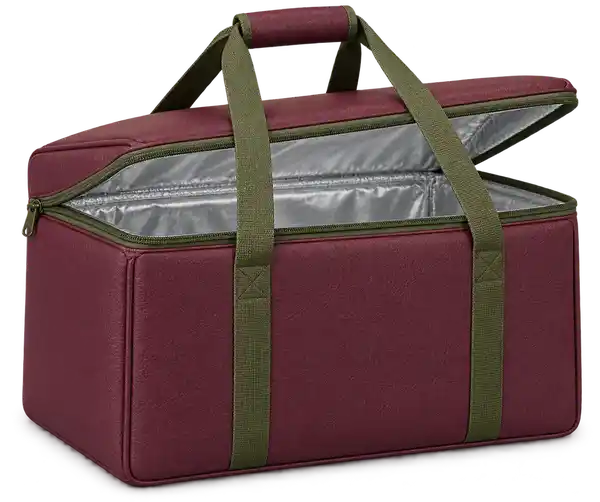 Burgundy Faux Leather Thermal Food Delivery Bag
