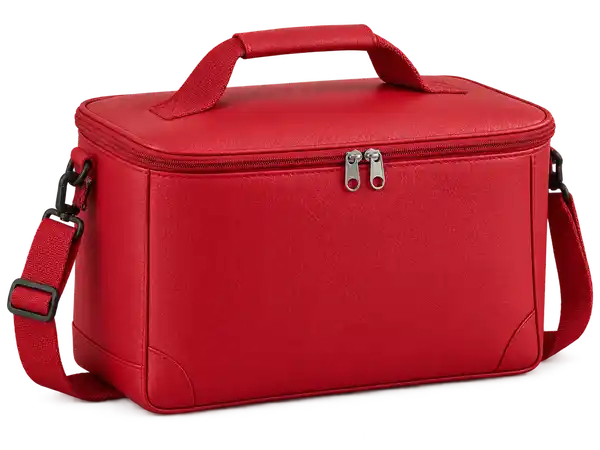 Red Faux Leather Thermal Cooler Bag