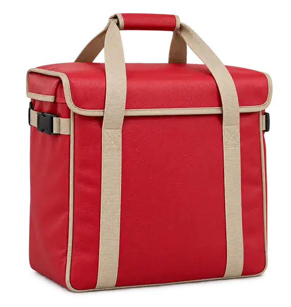 Red Faux Leather Thermal Food Delivery Bag