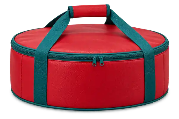 Red Faux Leather Thermal Pizza Delivery Bag