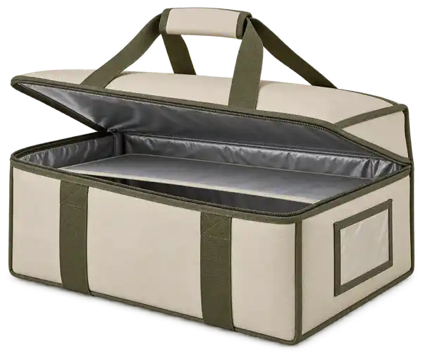 Pale Cream Faux Leather Thermal Pizza Delivery Bag