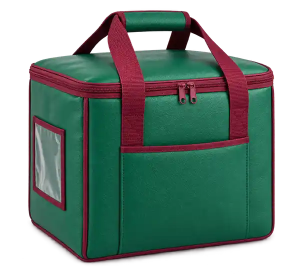 Green Faux Leather Thermal Burger Delivery Bag