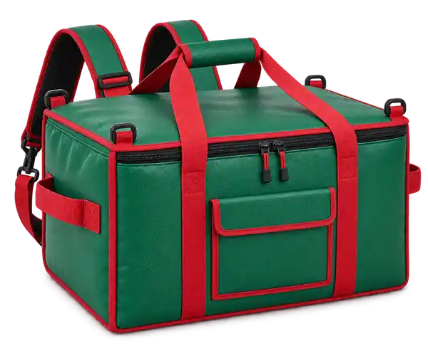 Green Faux Leather Insulated Rider Delivery Bag