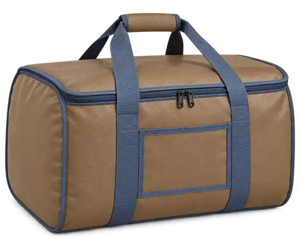 Camel Brown Faux Leather Thermal Food Delivery Bag