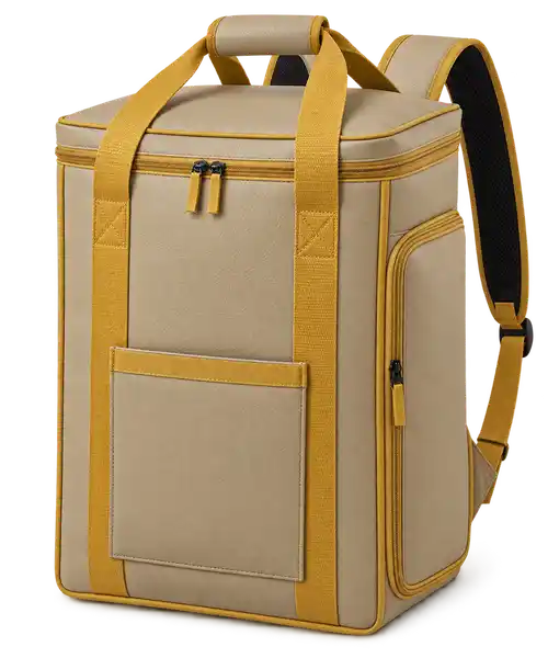 Sand Beige Faux Leather Insulated Rider Delivery Bag