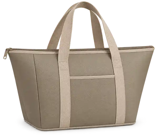 Olive Taupe Faux Leather Thermal Cooler Bag