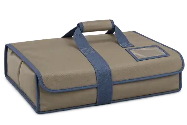 Olive Taupe Faux Leather Thermal Pizza Delivery Bag