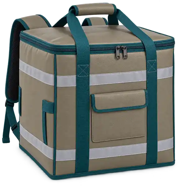 Olive Taupe Faux Leather Insulated Rider Delivery Bag