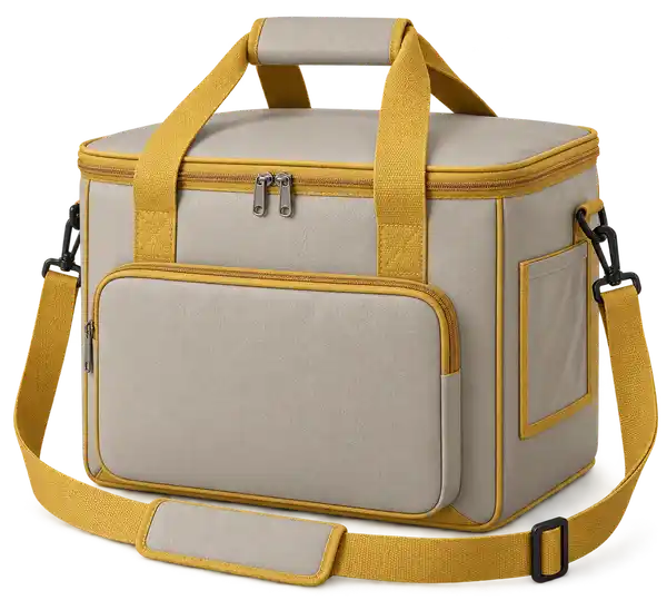 Pale Greige Faux Leather Thermal Burger Delivery Bag