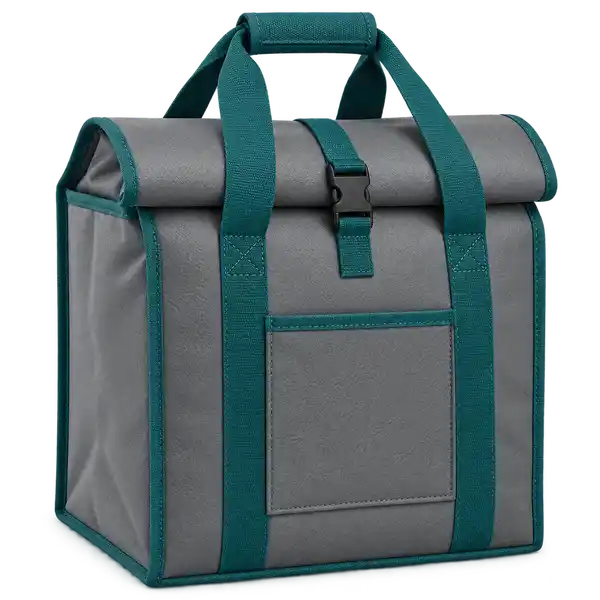 Medium Grey Faux Leather Thermal Burger Delivery Bag