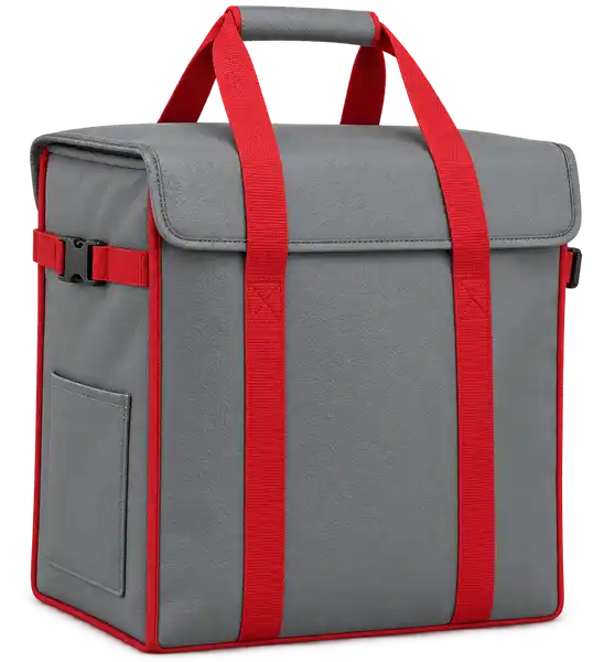 Medium Grey Faux Leather Thermal Food Delivery Bag