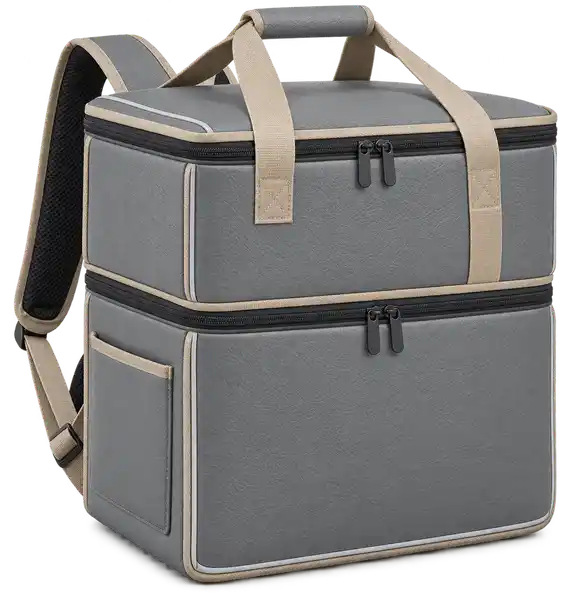 Medium Grey Faux Leather Insulated Rider Delivery Bag