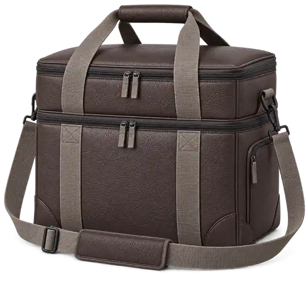 Dark Chocolate Faux Leather Thermal Burger Delivery Bag