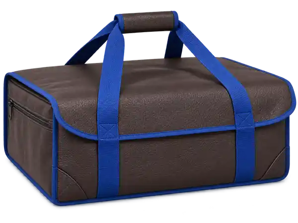 Dark Chocolate Faux Leather Thermal Pizza Delivery Bag