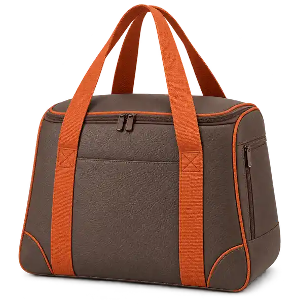 Mocha Brown Faux Leather Thermal Burger Delivery Bag