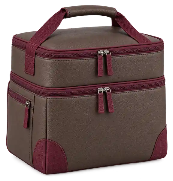 Mocha Brown Faux Leather Thermal Cooler Bag