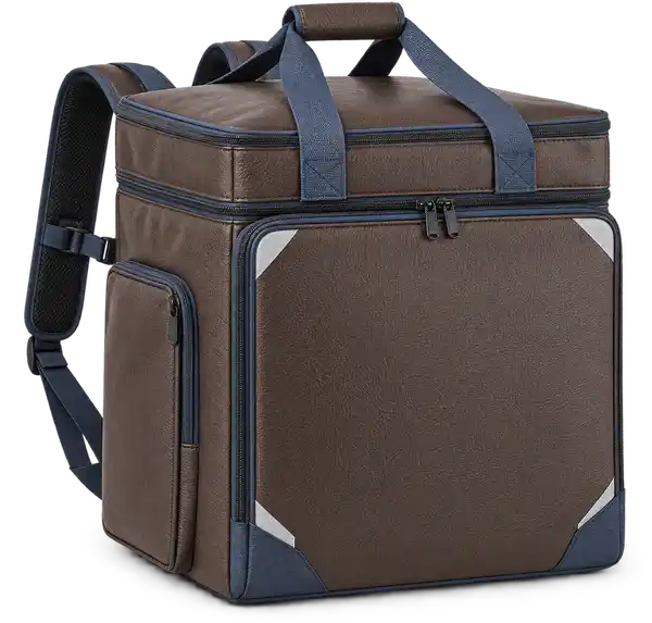 Mocha Brown Faux Leather Insulated Rider Delivery Bag