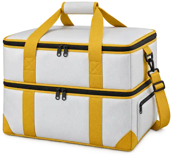 White Faux Leather Thermal Pizza Delivery Bag