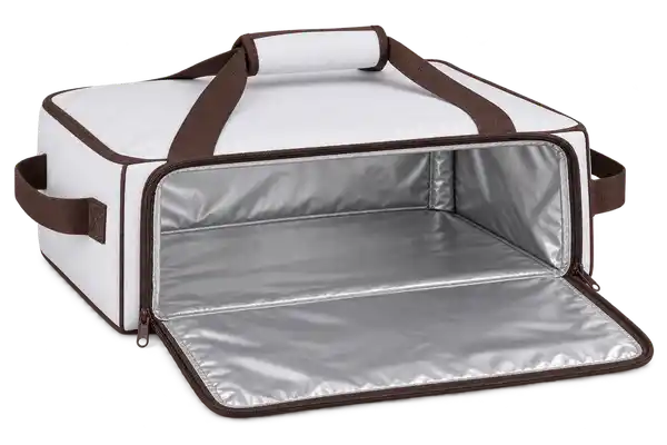 White Oxford Taffeta Thermal Pizza Delivery Bag