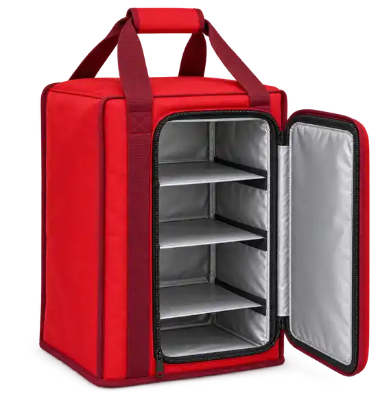 Red Oxford Taffeta Thermal Food Delivery Bag