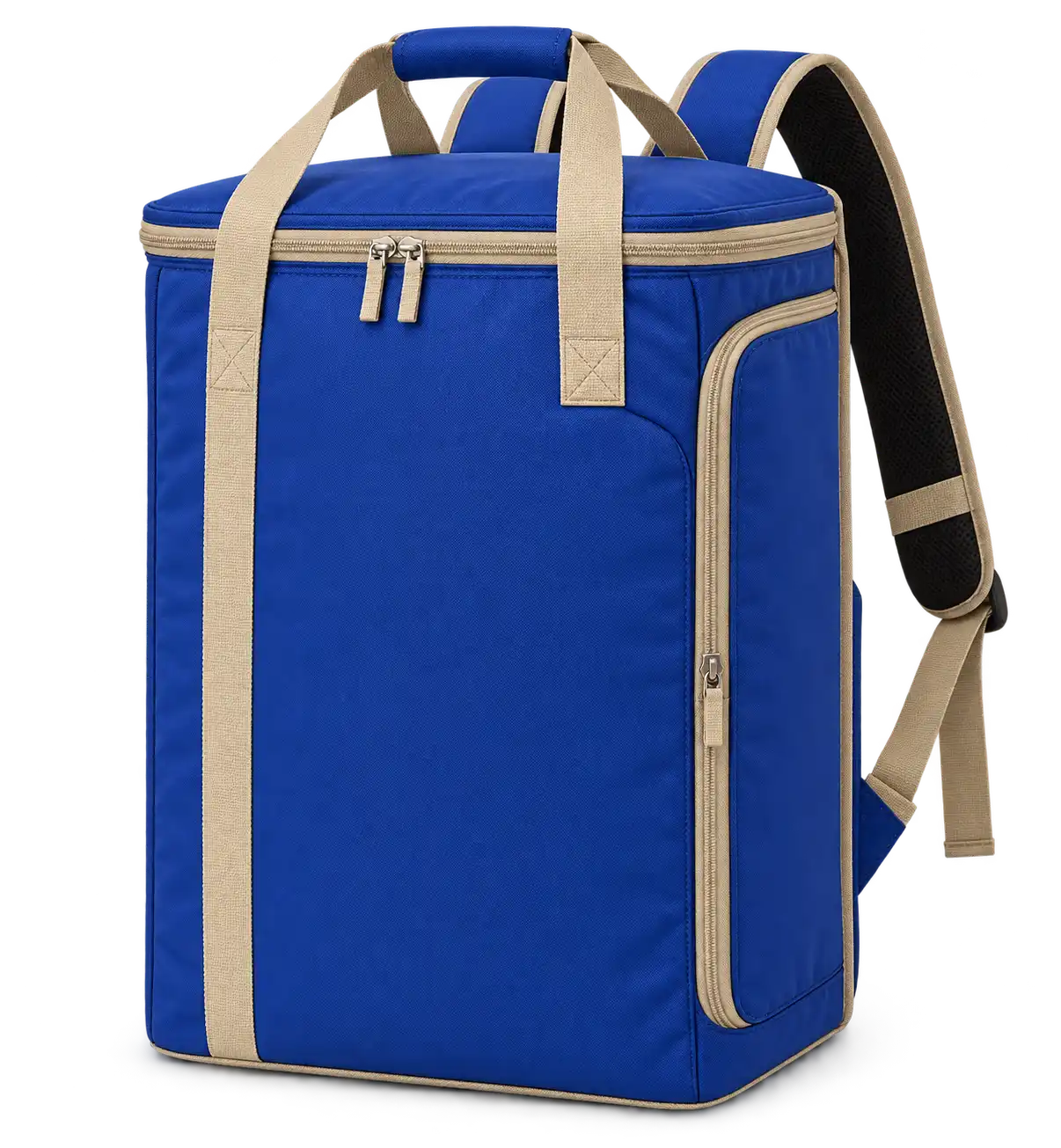 Royal Blue Oxford Taffeta Insulated Rider Delivery Bag — Sand beige