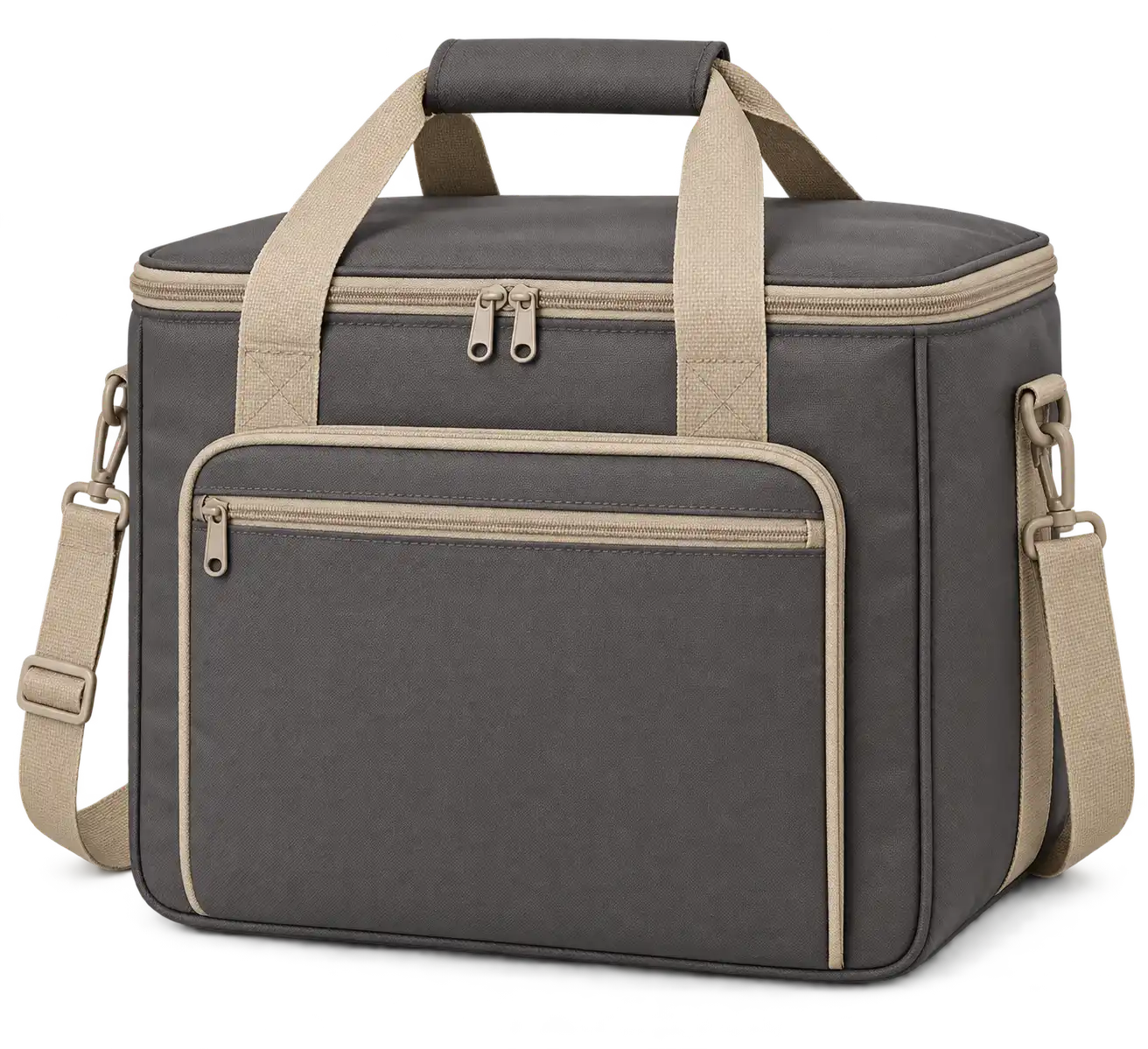 Dark Grey Oxford Taffeta Thermal Burger Delivery Bag — Sand beige