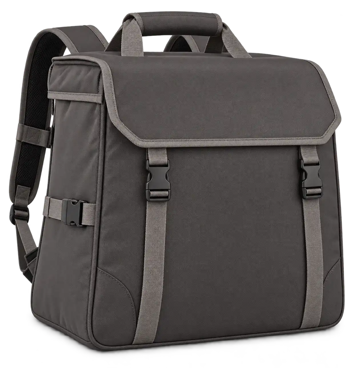 Dark Grey Oxford Taffeta Insulated Rider Delivery Bag — Warm grey