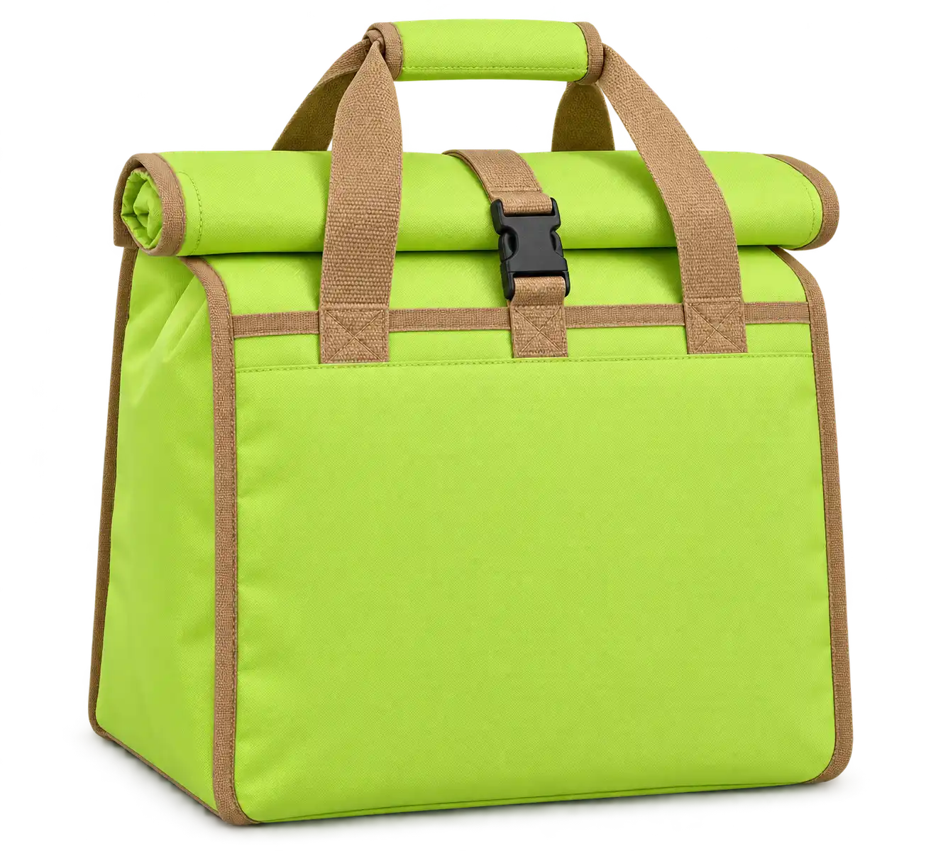 Lime Oxford Taffeta Thermal Burger Delivery Bag — Camel tan