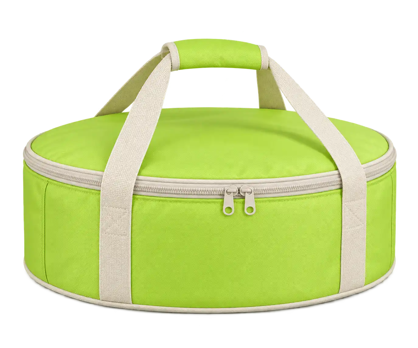 Lime Oxford Taffeta Thermal Pizza Delivery Bag — Ivory