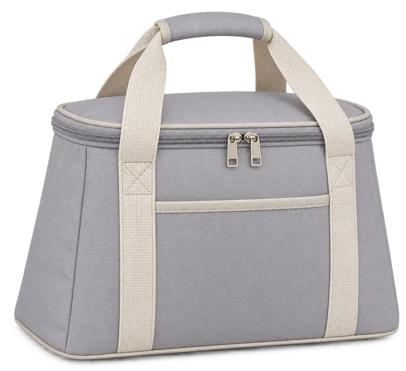 Light Grey Oxford Taffeta Thermal Cooler Bag — Cream