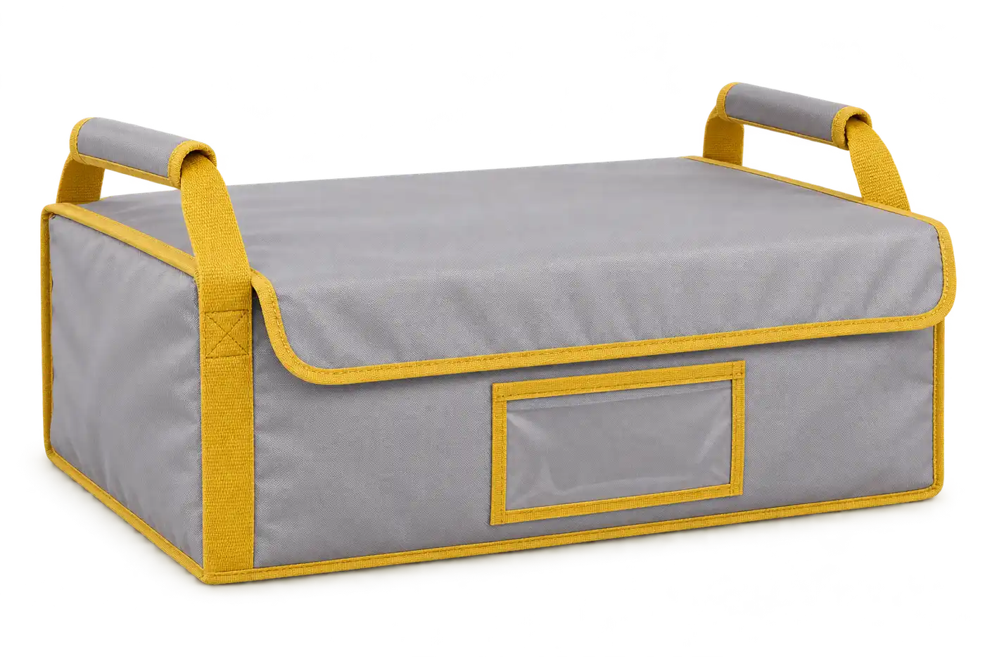 Light Grey Oxford Taffeta Thermal Food Delivery Bag — Golden yellow