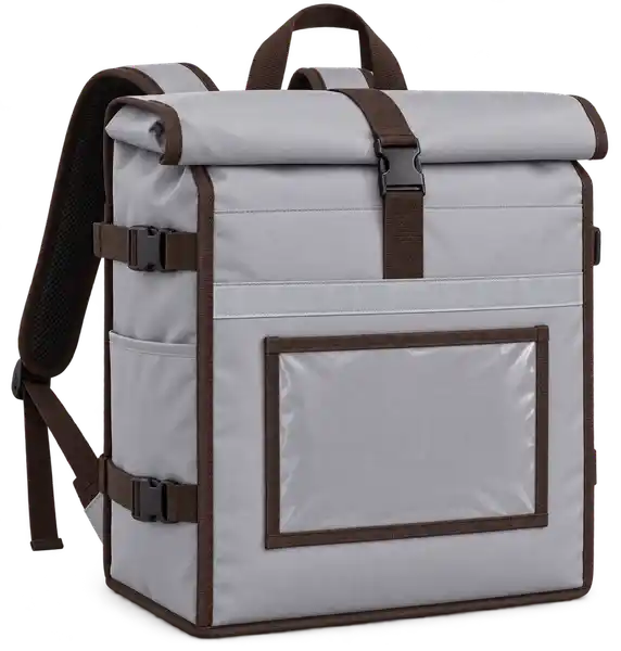 Light Grey Oxford Taffeta Insulated Rider Delivery Bag