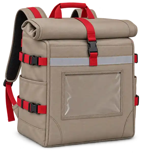 Mushroom Taupe Polyester Insulated Rider Delivery Bag