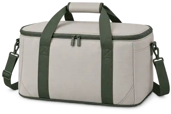 Pale Warm Grey Polyester Thermal Cooler Bag