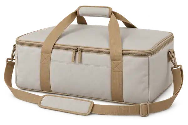 Pale Warm Grey Polyester Thermal Pizza Delivery Bag