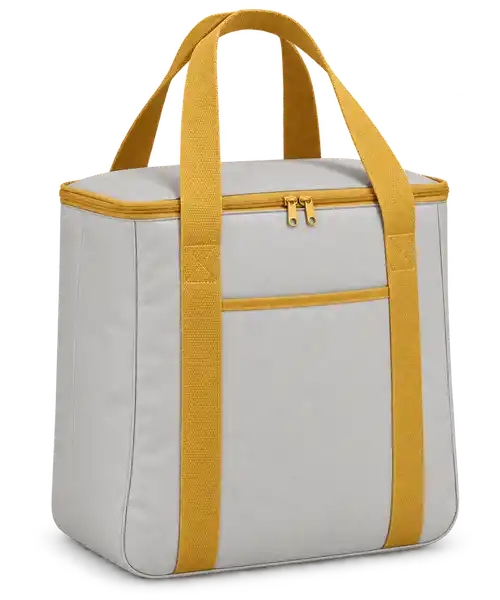 Pale Silver Grey Polyester Thermal Cooler Bag