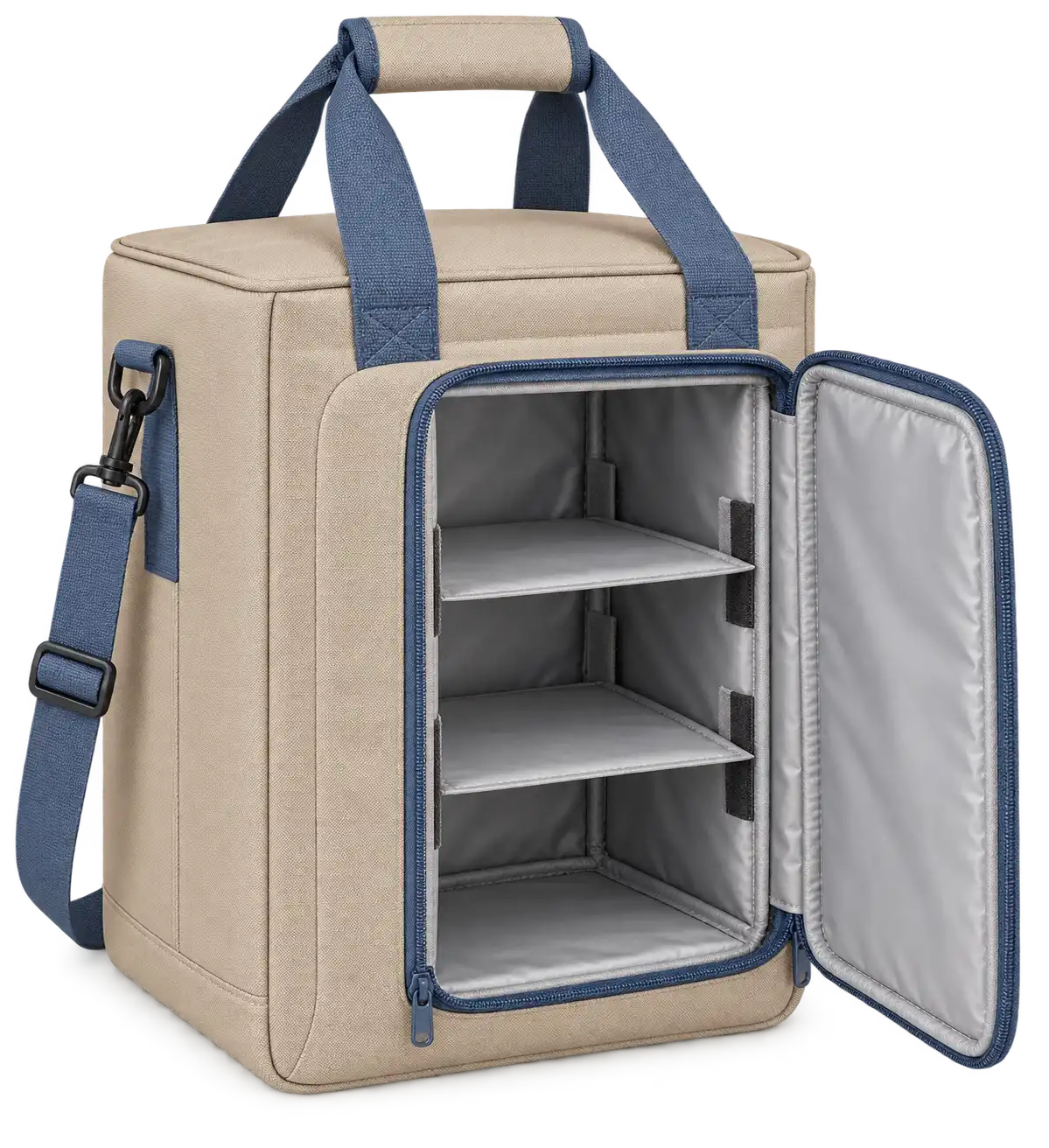Light Sand Polyester Thermal Food Delivery Bag — Slate blue