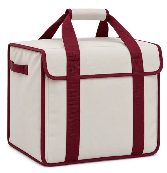 Warm Off-White Polyester Thermal Food Delivery Bag