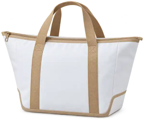 Cool White Polyester Thermal Cooler Bag